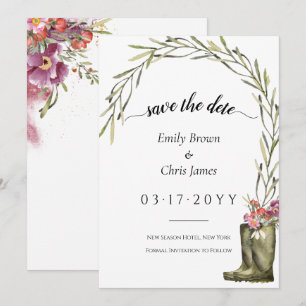 Save The Date Jardin secret Gold Confetti Élégant floral