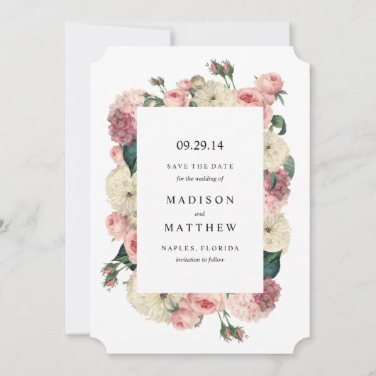 Save The Date Jardin Vintage | Annonce Enregistrez la Date (Devant)