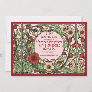 Save The Date Jardin vintage Art nouveau Mariage