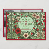 Save The Date Jardin vintage Art nouveau Mariage (Devant / Derrière)