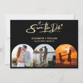 Save The Date Jaune Beurre Code QR Photo de Mariage Élégant (Devant)