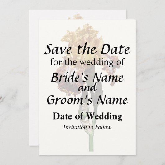 Save The Date Jaune d'or et Iris de bronze (Devant / Derrière)