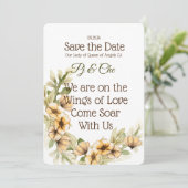 Save The Date Jaune Floral Thème Enregistrer La Date (Debout devant)