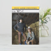 Save The Date Jaune & Gris Fanky Gris Mariage Enregistrer la dat (Debout devant)