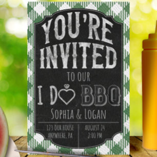 Save The Date Je fais BBQ Green Bridal & Wedding shower Invitati