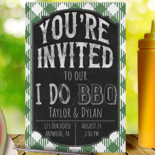 Save The Date Je fais BBQ Green Bridal & Wedding shower Invitati