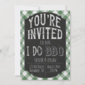 Save The Date Je fais BBQ Green Bridal & Wedding shower Invitati (Devant)