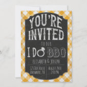 Save The Date Je fais BBQ Jaune nuptiale et Wedding shower Invit (Devant)