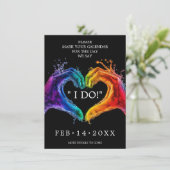 Save The Date 🌈 ❤️ JE FAIS LGBTQ Coeur de fierté mariage (Debout devant)