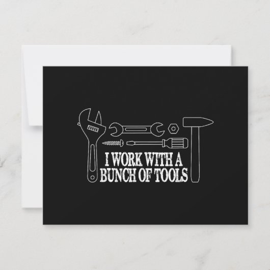 Save The Date Je travaille avec un tas d'outils - Funny Construc (Devant)