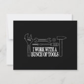 Save The Date Je travaille avec un tas d'outils - Funny Construc (Dos)