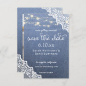 Save The Date Jean Lace & String Lights Enregistrer La Date V2 P (Devant / Derrière)