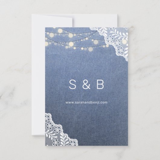 Save The Date Jeans Lace & String Lights Enregistrer La Date V2 (Dos)