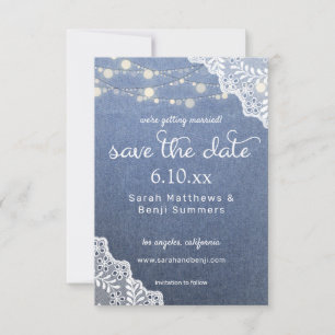 Save The Date Jeans Lace & String Lights Enregistrer La Date V2