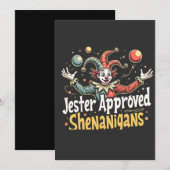 Save The Date Jester Approuvé Shenanigans Circus Clown (Devant / Derrière)
