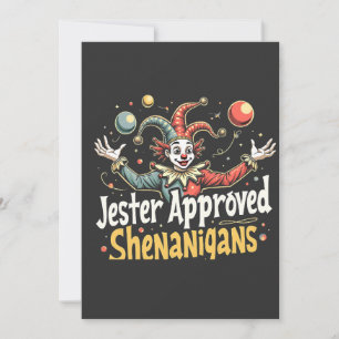 Save The Date Jester Approuvé Shenanigans Circus Clown