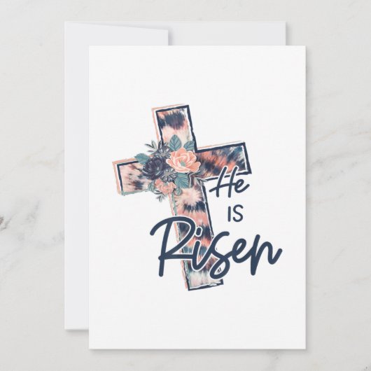 Save The Date Jésus amour | Il Est Ressuscité Fleurs Florales Cr (Devant)