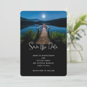 Save The Date Jetée de nuit sous un Mariage de Pleine lune (Debout devant)