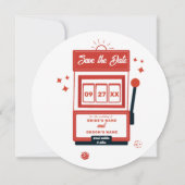 Save The Date Jetons de poker de mariage de machine à sous de ca (Dos)