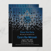 Save The Date Jeu vidéo noir bleu Gamer Bar Mitzvah (Devant / Derrière)