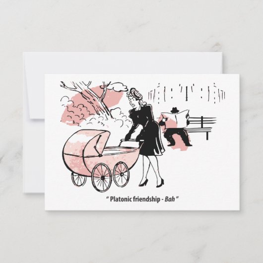 Save The Date Jeune mère avec poussette bébé, drôle (Devant)