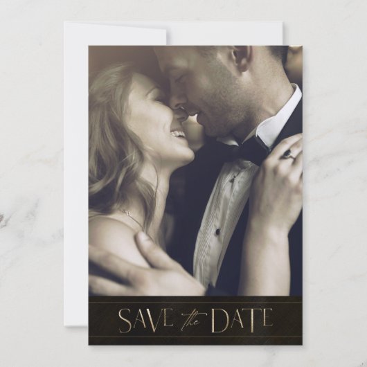 Save The Date Jewel Palm Leaf Mariage Gold ID830 Enregistrer La  (Devant)