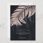 Save The Date Jewel Palm Leaf Wedding Rose Gold ID830 (Dos)