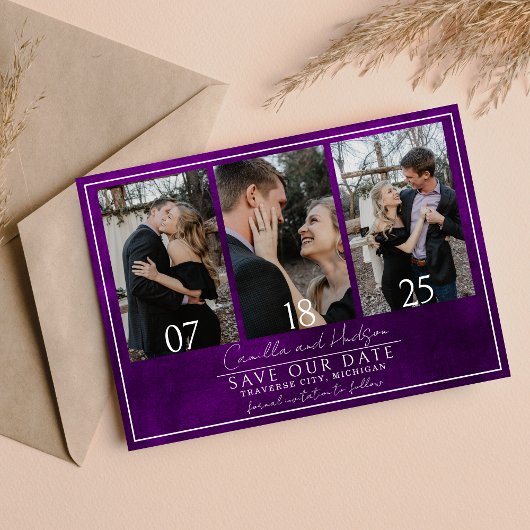 Save The Date Jewel Tone Romance | Amethyste | Mariage