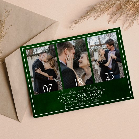 Save The Date Jewel Tone Romance | Émeraude | Mariage