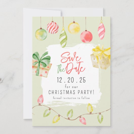 Save The Date Jingle et Mingle Green Christmas Party (Devant)