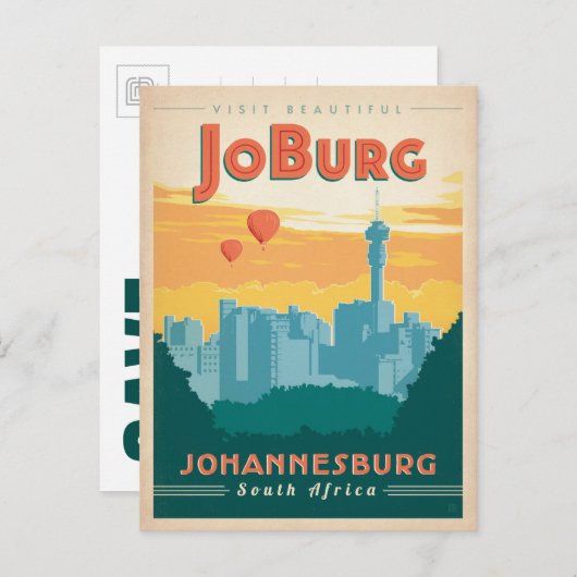 Save the date | JoBerg, Zuid-Afrika Aankondigingskaart (Voorkant / Achterkant)
