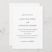 Save The Date Jody Simple Mariage élégant (Devant / Derrière)