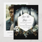 Save The Date Joli Boho Enchanted Mariage Forêt (Devant / Derrière)