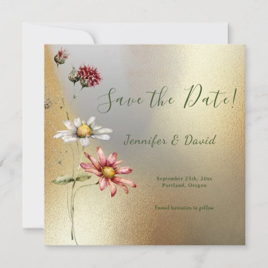 Save The Date Joli floral Enregistrer la date annonce (Devant)