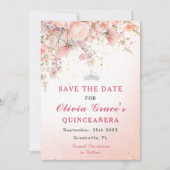 Save The Date Joli Jardin Fleur sauvage Aquarelle Sweet 16 (Devant)