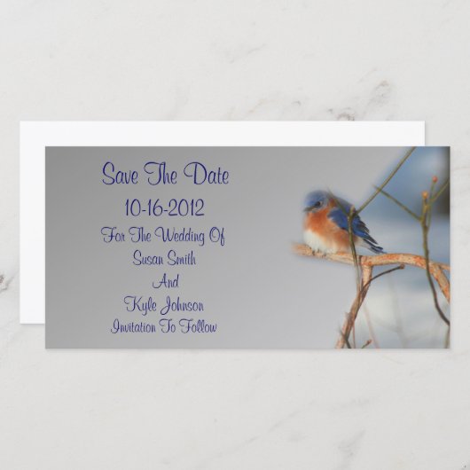 Save The Date Joli Mariage Bluebird (Devant / Derrière)