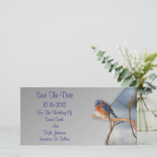 Save The Date Joli Mariage Bluebird (Debout devant)