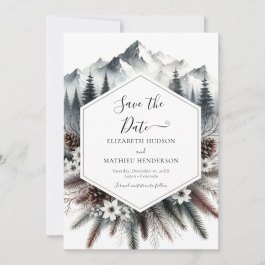 Save The Date Joli Mariage de Pine Mountain (Devant)