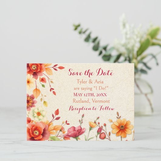 Save The Date Joli Mariage élégant d'automne (Debout devant)