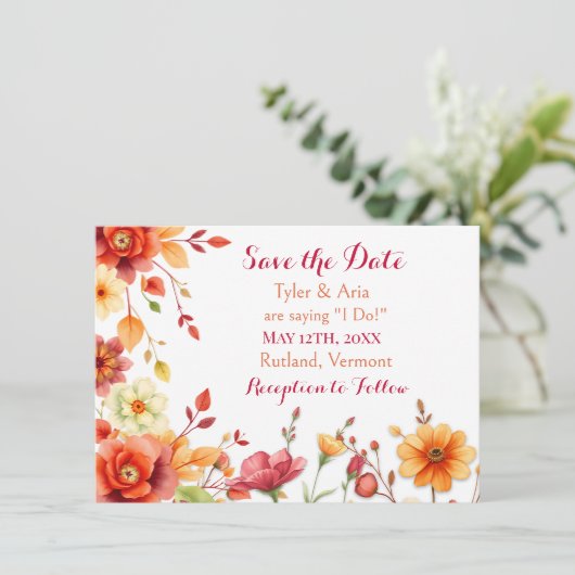 Save The Date Joli Mariage élégant d'automne (Debout devant)