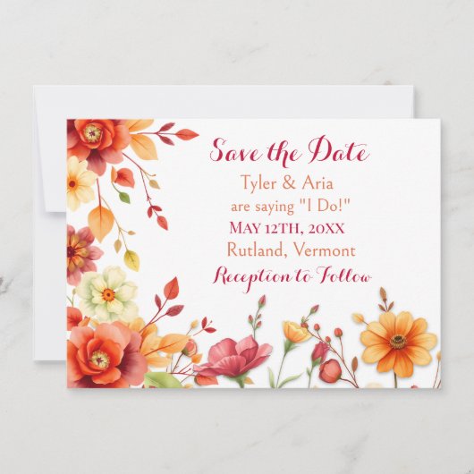 Save The Date Joli Mariage élégant d'automne (Devant)