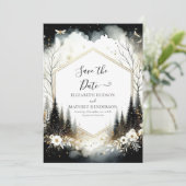 Save The Date Joli Mariage forestier enchanté à imprimer (Debout devant)