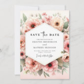 Save The Date Joli Mariage rose rose rustique (Devant)