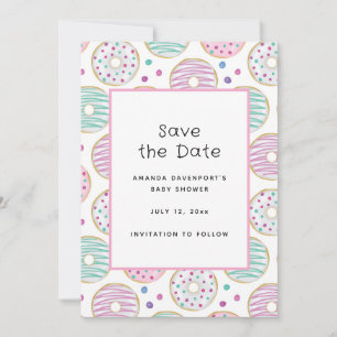 Save The Date Joli Motif coloré de beigne