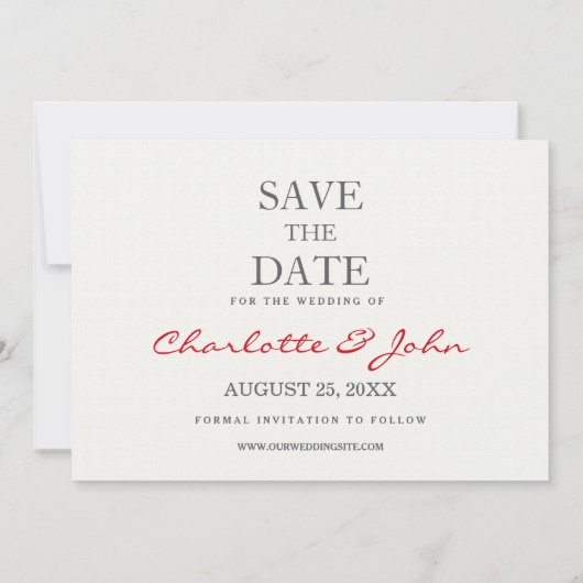 Save The Date Joli Red Poppies floral enregistrer les dates (Dos)