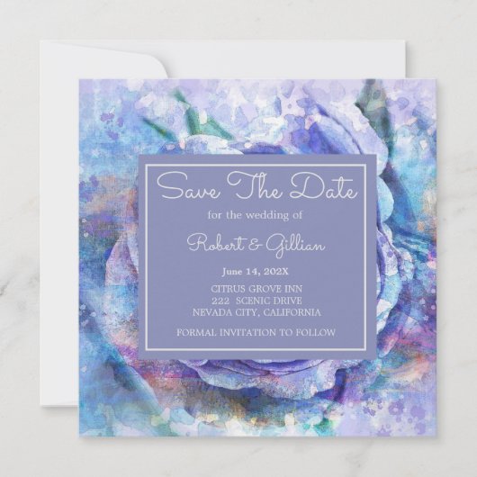 Save The Date Joli Rose aquarelle (Devant)