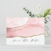Save The Date Joli Rose Rose Agate Moderne (Debout devant)