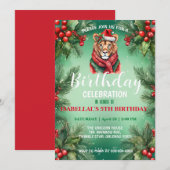 Save The Date Joli safari de lion Père Noël fête d'anniversaire (Devant / Derrière)