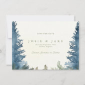 Save The Date Joli sapin vert d'hiver sauvez la date (Devant)