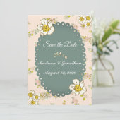 Save The Date Joli Script Floral Pastel Rose Romantique (Debout devant)